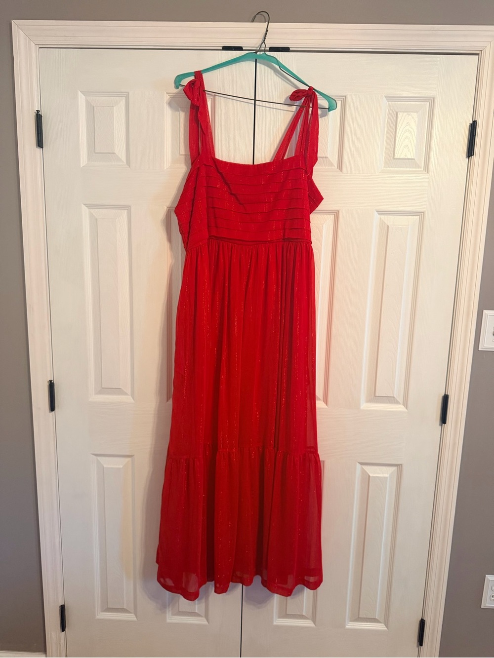 Arula Red Tie-Shoulder Maxi Dress - Women